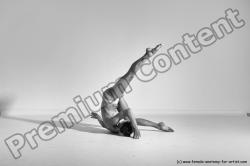 Nude Gymnastic poses Woman White Moving poses Slim long brown Dynamic poses Pinup